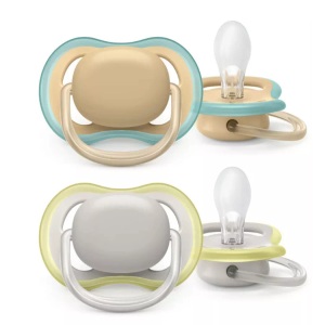 Bomedys NV, Philips Avent Ultra Air SCF085/03 Schnuller 6-18 Monate, Philips Avent Schnuller Ultra Air, 0-6M, grau/beige (2 Stk)
