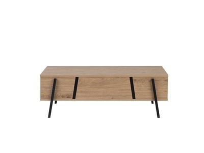 Beliani, Beliani Couchtisch heller Holzfarbton/schwarz BLACKPOOL, 