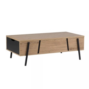Beliani, Beliani Couchtisch heller Holzfarbton/schwarz BLACKPOOL, 