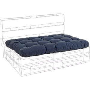 mutoni Garten Deluxe, Gartenkissen Palette Sitzfläche 120x80 denimblau, Gartenkissen Palette Sitzfläche 120x80 denimblau
