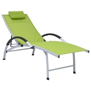 vidaXL, vidaXL Sonnenliege Aluminium Textilene Grün, vidaXL Sonnenliege Aluminium Textilene Grün