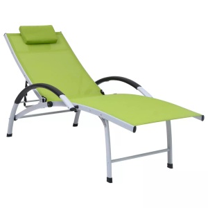 vidaXL, vidaXL Sonnenliege Aluminium Textilene Grün, vidaXL Sonnenliege Aluminium Textilene Grün