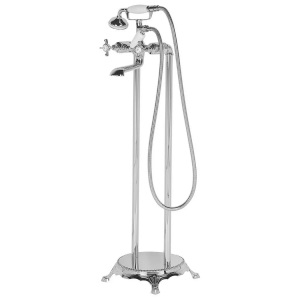 Beliani, Beliani Wannenarmatur freistehend HEBBE, Beliani - Freistehende Badewannenarmatur aus Messing Glamourös HEBBE, One Size, Antikes Silber