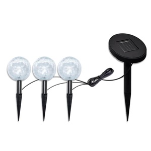 Diverse Hardware, Solarleuchte Solarkugel 3er LED Lampe Kugelleuchte, vidaXL Solarkugel 3 LED Gartenleuchten mit Erdspießen & Solarmodul