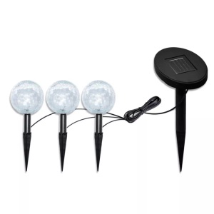 Diverse Hardware, Solarleuchte Solarkugel 3er LED Lampe Kugelleuchte, vidaXL Solarkugel 3 LED Gartenleuchten mit Erdspießen & Solarmodul