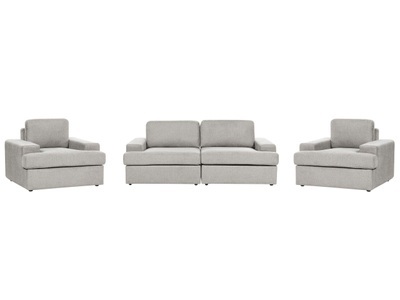 Beliani, Wohnzimmer Set Aus Polyester Klassisch Alla Unisex Taubengrau ONE SIZE, Beliani - Wohnzimmer Set aus Polyester Klassisch ALLA, One Size, Rauch