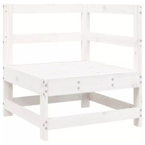 vidaXL, vidaXL Garten-Ecksofa Weiß Massivholz Kiefer