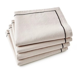 LA REDOUTE INTERIEURS, 4er-Set Servietten Métis Bourdon, La Redoute Intérieurs - Servietten Bourdon aus vorgewaschenem Halbleinen, 45 x cm, Beige