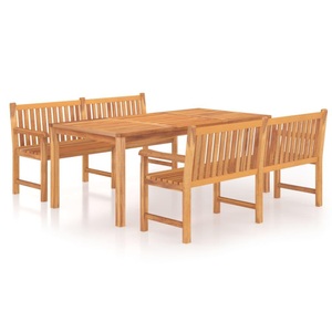 vidaXL, vidaXL 3-tlg. Garten-Essgruppe Massivholz Teak, vidaXL 3-tlg. Garten-Essgruppe Massivholz Teak