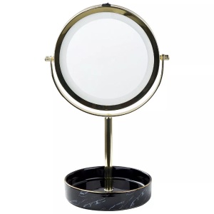 Beliani, Kosmetikspiegel Aus Eisen Glamourös Savoie Damen ONE SIZE, Beliani - Kosmetikspiegel aus Eisen Modern SAVOIE, One Size, Gelbgold