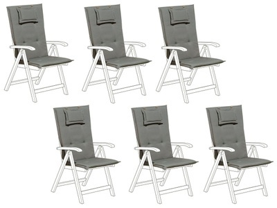 Beliani, Set mit 6 Gartenkissen aus Polyester Modern TOSCANA Set mit 6 Gartenkissen aus Polyester Modern TOSCANA, Beliani - Sitzauflagen 6er Set aus Polyester Skandinavisch TOSCANA, One Size, Taubengrau