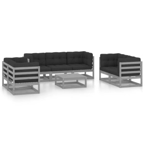 vidaXL, vidaXL 8-tlg. Garten-Lounge-Set mit Kissen Kiefer Massivholz, vidaXL 8-tlg. Garten-Lounge-Set mit Kissen Kiefer Massivholz