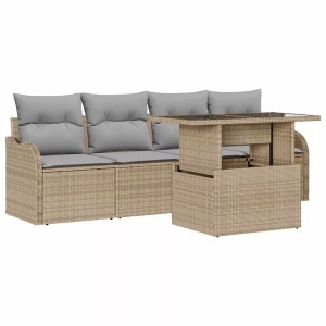 VidaXL - Outdoor-sofagarnitur poly-rattan, One Size, Beige