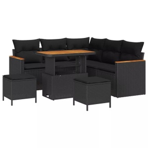 vidaXL, VidaXL - Garten-sofa poly-rattan, One Size, Schwarz