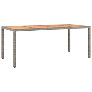 vidaXL, vidaXL Gartentisch mit Holzplatte Grau Poly Rattan & Massivholz Akazie, 