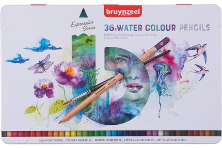 Bruynzeel, BRUYNZEEL Aquarellfarbstifte Expression 60313036 36 Farben Metalletui