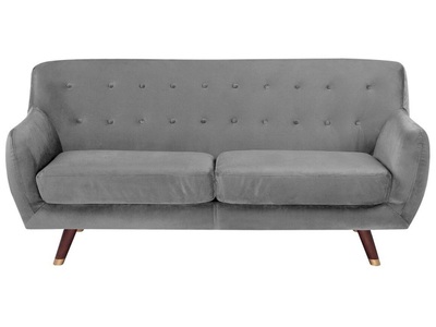 Beliani, Beliani 3-Sitzer Sofa Samtstoff grau BODO, Beliani - 3 Sitzer Sofa aus Samtstoff BODO, One Size, Taubengrau