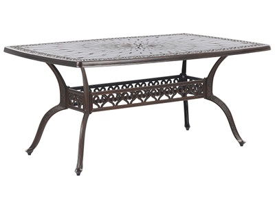 Beliani, Beliani LIZZANO Gartentisch, Beliani - Gartentisch aus Aluminium Retro LIZZANO, One Size, Erdbraun