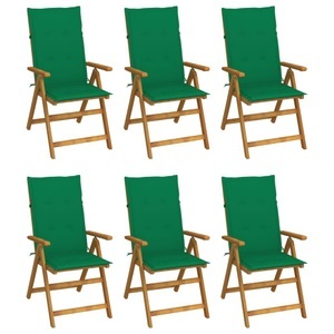 vidaXL, vidaXL Klappbare Gartenstühle 6 Stk. mit Auflagen Massivholz Akazie