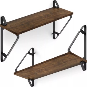 TecTake, 2 Hängeregale Irvine 2 Hängeregale Irvine, Tectake - 2 Hängeregale Irvine, 60 cm, Braun Medium