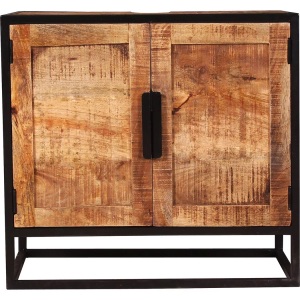 mutoni living, Unterschrank Sidney Mangoholz Metall natur schwarz 67x62, Unterschrank Melbourne schwarz 67x62