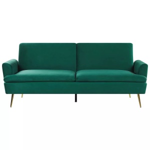 Beliani, Schlafcouch aus Samtstoff Glamourös VETTRE Schlafcouch aus Samtstoff Glamourös VETTRE, Beliani - Schlafsofa aus Samtstoff Modern VETTRE, One Size, Waldgrün