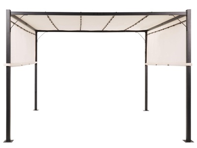 Beliani, Pavillon aus Stahl Klassisch PARGA Pavillon aus Stahl Klassisch PARGA, Beliani - Pavillon aus Polyester Klassisch PARGA, One Size, Perle