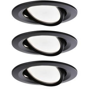 Paulmann, Paulmann 94471 LED-Einbauleuchte 3er Set 19.5 W Warmweiß Schwarz (matt), Paulmann 94471 LED-Einbauleuchte 3er Set LED 18 W Schwarz (matt)