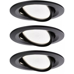 Paulmann, Paulmann 94471 LED-Einbauleuchte 3er Set 19.5 W Warmweiß Schwarz (matt), Paulmann 94471 LED-Einbauleuchte 3er Set LED 18 W Schwarz (matt)