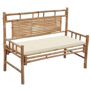 vidaXL, vidaXL Gartenbank mit Auflage 120 cm Bambus, vidaXL Gartenbank mit Auflage 120 cm Bambus