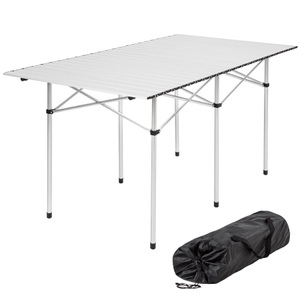 TecTake, Camping Klapptisch Aus Aluminium Inkl. Tasche 140x70x70cm Unisex Grau 70 CM, Tectake - Camping Klapptisch aus Aluminium inkl. Tasche 140x70x70cm, 70 CM, Grau