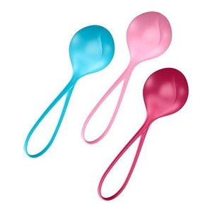 Satisfyer, Satisfyer Kugeln (3er-Set) CO3 Single, Satisfyer Strengthening Balls - Beckenbodentrainer (Pink/Rot/Türkis)