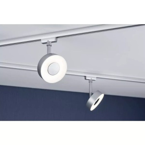 Paulmann, Paulmann URail Circle LED-Spot rund in Chrom, Paulmann Circle Hochvolt-Schienensystem-Leuchte URail LED fest eingebaut 5 W LED Chrom (matt)