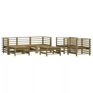 vidaXL, vidaXL 7-tlg. Garten-Lounge-Set Kiefernholz Imprägniert, vidaXL 7-tlg. Garten-Lounge-Set Kiefernholz Imprägniert