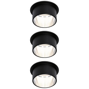 Paulmann, Paulmann Gil LED-Einbau schwarz matt/eisen 3er-Set, Paulmann 93383 Gil LED-Einbauleuchte LED 19.5 W Schwarz, Eisen