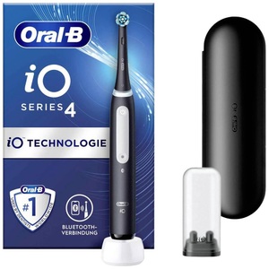 Braun, Oral-B iO Series 4, Elektrische Zahnbürste, Oral-B Mikrovibrationszahnbürste iO Series 4 mit Etui, Schwarz matt