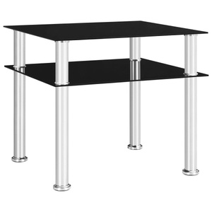 vidaXL, vidaXL Beistelltisch Schwarz 45x50x45 cm Hartglas