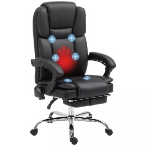 Vinsetto, Vinsetto - Bürostuhl mit Massagefunktion, Schwarz, Vinsetto - Bürostuhl mit Massagefunktion, Schwarz