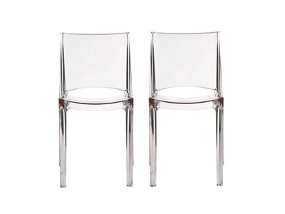 Vente-unique, Stuhl 2erSet Polycarbonat Transparent HELLY Stuhl 2erSet Polycarbonat Transparent HELLY, 