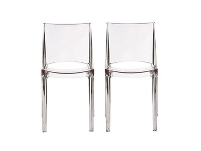 Vente-unique, Stuhl 2erSet Polycarbonat Transparent HELLY Stuhl 2erSet Polycarbonat Transparent HELLY, 
