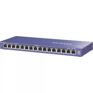Netgear, NETGEAR GS116GE Netzwerk Switch 16 Port 1 Gbit/s, NETGEAR GS116 16-PORT GIGABIT SWITCH - Switch (Blau)