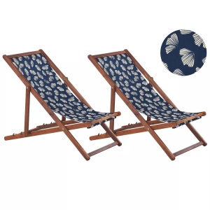 Beliani, Beliani Anzio Sonnenliege, Beliani - Liege aus Polyester Modern ANZIO, One Size, Dunkelblau