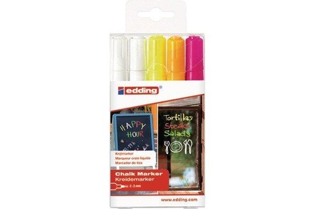 edding, edding Kreidemarker 4095 5 St?ck, Farbe, Edding 4095, Windowmarker, 2-3mm, 4095 E-5, (5 Farben assortiert)