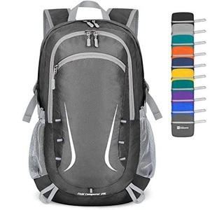 Faltbarer Rucksack, Große Leichte Rucksäcke Wasserdichter Wanderrucksack Unisex Grau ONE SIZE