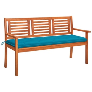 vidaXL, vidaXL 3-Sitzer-Gartenbank mit Auflage 150 cm Massivholz Eukalyptus, vidaXL 3-Sitzer-Gartenbank mit Auflage 150 cm Massivholz Eukalyptus