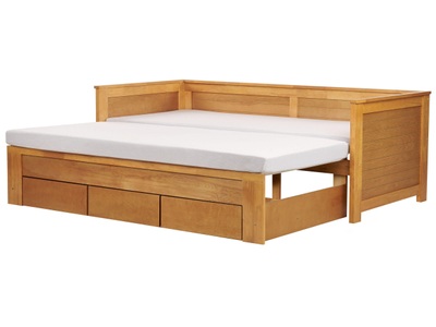 Beliani, Bett mit Lattenrost aus Gummibaumholz Rustikal CAHORS Bett mit Lattenrost aus Gummibaumholz Rustikal CAHORS