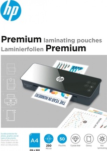 Hp, HP Premium A4, 250 Mic. (50 Stk.) - Laminierfolien, HP Laminierfolie Premium A4, 250 µm, 50 Stück, Glänzend