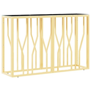 vidaXL, vidaXL Konsolentisch Golden 110x30x70 cm Edelstahl und Glas, 