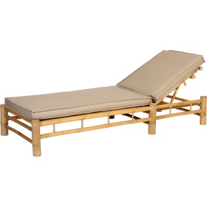 mutoni living, Sonnenliege Bamboo inkl. Kissen beige, Sonnenliege Bamboo inkl. Kissen beige