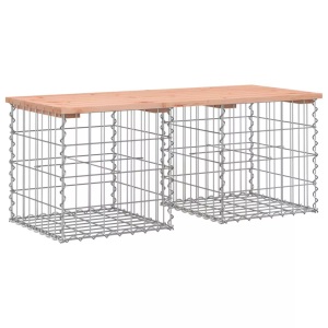 vidaXL, vidaXL Gartenbank aus Gabionen 103x44x42 cm Massivholz Douglasie, vidaXL Gartenbank aus Gabionen 103x44x42 cm Massivholz Douglasie